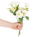 Konstgjord julrosblommabukett, vit, konstgjord juldekoration | Floristik24.se