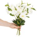 Julros Konstgjord Blomma Vit Dekorativ Konstgjord Blombukett, 40 cm, 4 st | Floristik24.se