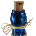Floristik24 Glasflaska maritima blå flaskor med LED H28cm 2st