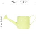 Dekorativt vattenkannaset i pastellfärgad lax, grön, gulgrön - metallkruka Ø11cm H10cm, 8 delar | Floristik24.se