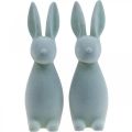 Deco Bunny Deco Easter Bunny Flockad Grågrön H29,5cm 2st