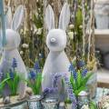 Floristik24 Dekorativ kanin grå flockad 47cm påskhare dekoration påsk