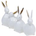 Floristik24 Dekorativa kaniner vita, guld 24cm x 14,5cm x 8,5cm