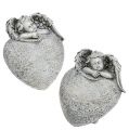 Floristik24 Dekorativt hjärta med ängelgrått 10,5 cm 2st