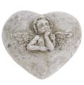 Floristik24 Mini dekorativa hjärtan med ängel 4cm grå 8st