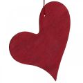Dekorativa hjärtan att hänga upp trähjärta röd/vit 12cm 12st