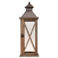 Dekorativ lykta trä vintage trälykta brun 17×17×50cm | Floristik24.se