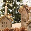 Dekorativa stjärnor flockade prydnadsströor gulbruna Ø4/5cm 40 st | Floristik24.se