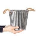 Dekorativ planteringskruka, metallkruka med handtag, metalldekoration shabby chic Ø21,5 cm | Floristik24.se