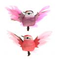 Floristik24 Dekorativa fåglar på klippet rosa / lila 9 cm 8st