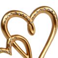Floristik24 Dekorativt hjärta till stick guld 17cm