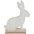 Floristik24 Dekorativ kanin sittande trähare Påskhareträ 26×19,5 cm