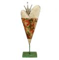 Floristik24 Dekorativt hjärta med rosmönster 40cm 1p
