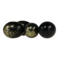 Floristik24 Dekorativa påskägg äkta gåsägg svart med guldglitter H7,5–8,5cm 10 st.