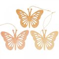 Deco fjärilar deco hängare orange/rosa/gul 12cm 12st