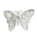 Floristik24 Dekorativa fjärilar metallhängande dekoration silver 5cm 30st