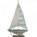 Floristik24 Deco segelbåt trä blå-vit maritim bordsdekoration H54,5cm