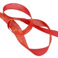 Floristik24 Presentband höstlöv röd 25mm 18m
