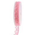 Floristik24 Dekorationsband spets 22mm 20m rosa