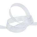 Dekorationsband med lurexränder silver 25mm 20m | Floristik24.se