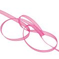 Floristik24 Dekorationsband med prickar rosa 7mm 20m