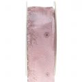 Floristik24 Dekorband med motiv rosa 40mm 20m