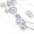 Floristik24 Dekorativ tråd, pärlhalsband för dekoration, bröllopsdekoration, pärlband, krans 2,5m