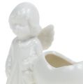 Floristik24 Dekorativ figurängel med hjärta 9,5 cm vit