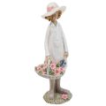 Floristik24 Dekorativa figurer trädgårdsmästare dekoration kvinna med blommor vit rosa H21cm