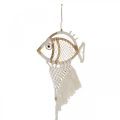 Hängande dekoration deco hängare maritim dekoration fisk makrame 76cm