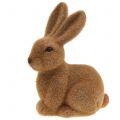 Floristik24 Deco kanin flockad brun 15cm 4st