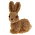 Floristik24 Deco kanin flockad brun 8,5cm 6st