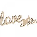 Floristik24 Hjärtan &quot;Love&quot; trädekoration naturlig med magnet dekoration skylt 20,5/25cm 6 stycken