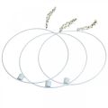 Floristik24 Ljusstake att hänga dekorativ ring metall vit Ø28,5cm 3st