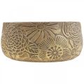 Floristik24 Dekorativ skål keramik guldblommor brun Ø23,5cm H11,5cm