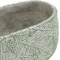 Floristik24 Dekorativ skål keramik oval grön vit grå gran grenar L22,5cm