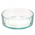 Dekorativ skål glasglasskål rund platt klar Ø15cm H5cm