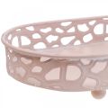 Floristik24 Dekorationsskål Oval skål med fötter bordsdekoration rosa 30×18cm