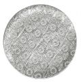 Floristik24 Dekorativ tallrik silver med prydnad Ø32cm
