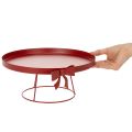 Dekorativ bricka på stativ med metallrosett, 30 cm, set med 2 delar | Floristik24.se