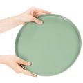 Rund grön dekorativ tallrik på stativ för bordsdekoration, 30 cm | Floristik24.se