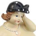 Floristik24 Dekorativ figur knubbig kvinna, fet damfigur, badrumsdekoration H23cm