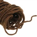 Floristik24 Vektråd mörkbrun, ullsnöre med tråd, floristtillbehör L30m