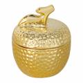 Floristik24 Doftljus &quot;Spiced Apple&quot; i äpple smyckeskrin guld Ø7,2cm H8,5cm