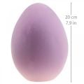 Påskägg dekorativa ägg plast lila flockade 20cm