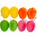 Floristik24 Färgglada påskägg att hänga, flockade ägg, påsk, vårdekoration 8 stycken