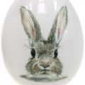 Floristik24 Dekorativt äggstående kaninmotiv, påskdekoration, kanin på ägg Ø8cm H10cm set om 4