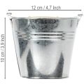 Hink Ø12cm H10cm 8 st. Zink, blank | Floristik24.se