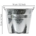Hink Ø14cm H12cm 6 st. Zink, blank | Floristik24.se