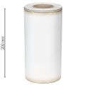 Elegant moiré-kransband, 200 mm vitt med guldpärlkant och speciell finish, 25 m - Perfekt för dekorationer och fester | Floristik24.se